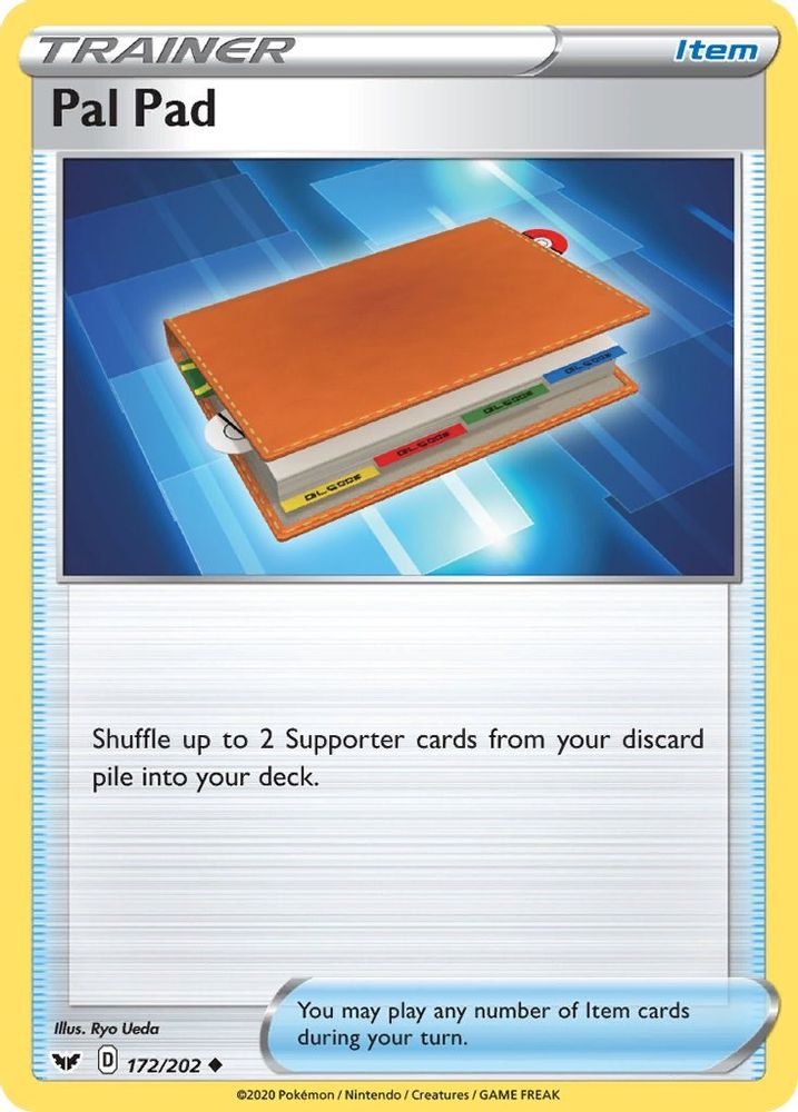 Pal Pad 172 - Reverse Holofoil SWSH01 Sword & Shield Base Set - Uncommon