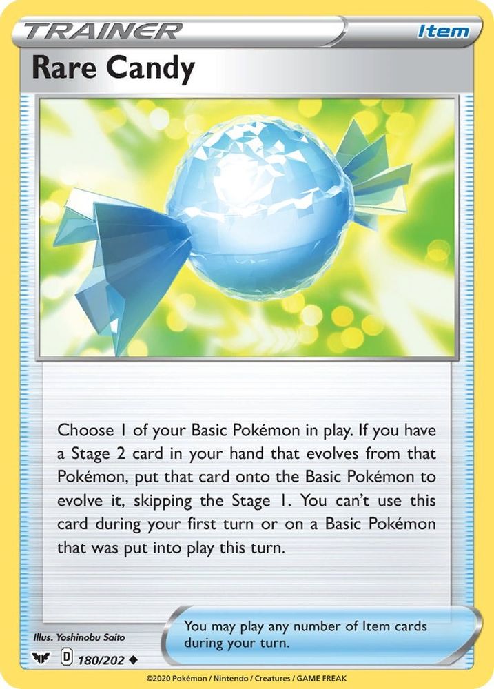 Rare Candy 180 - Reverse Holofoil SWSH01 Sword & Shield Base Set - Uncommon