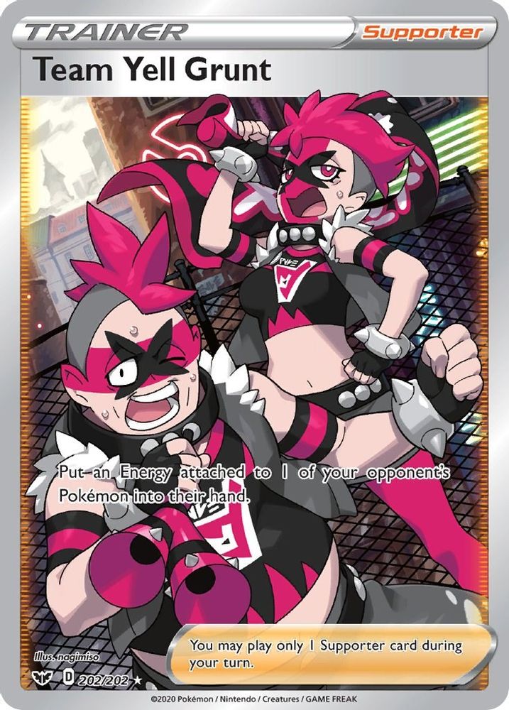 Team Yell Grunt (Full Art) 202 - Holofoil SWSH01 Sword & Shield Base Set - Ultra Rare