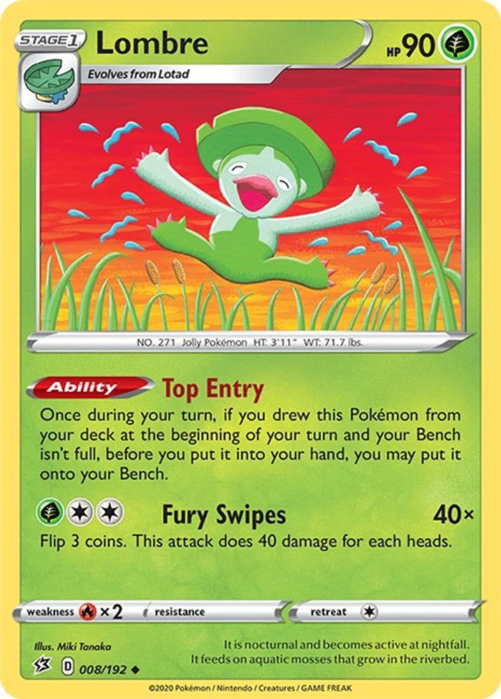 Lombre 008 - Reverse Holofoil SWSH02 Rebel Clash - Uncommon