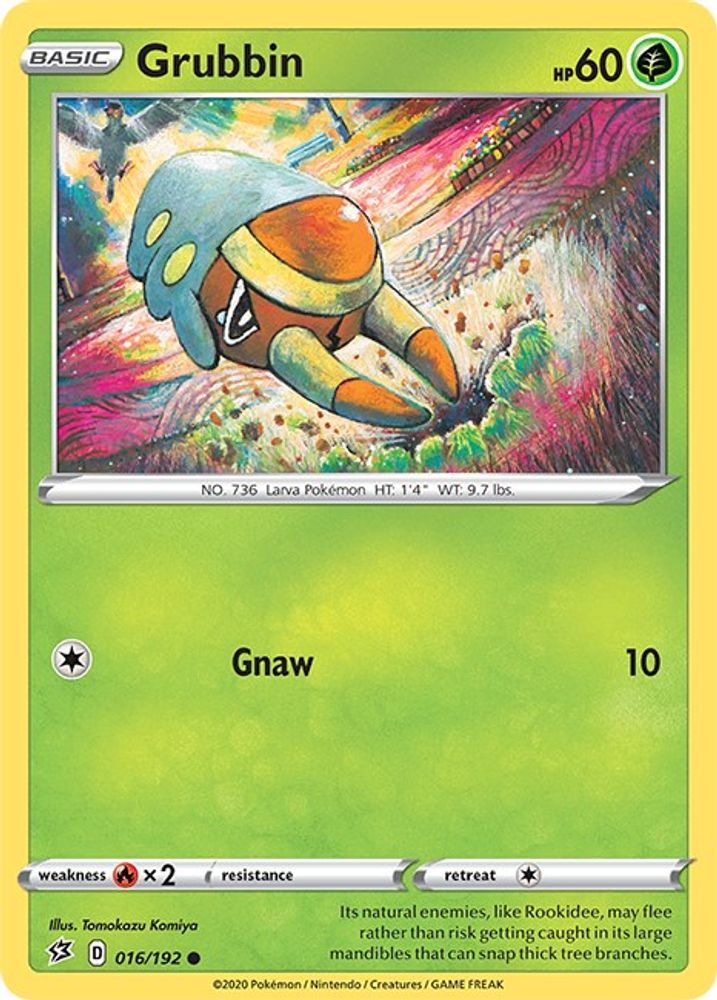 Grubbin 016 - Reverse Holofoil SWSH02 Rebel Clash - Common
