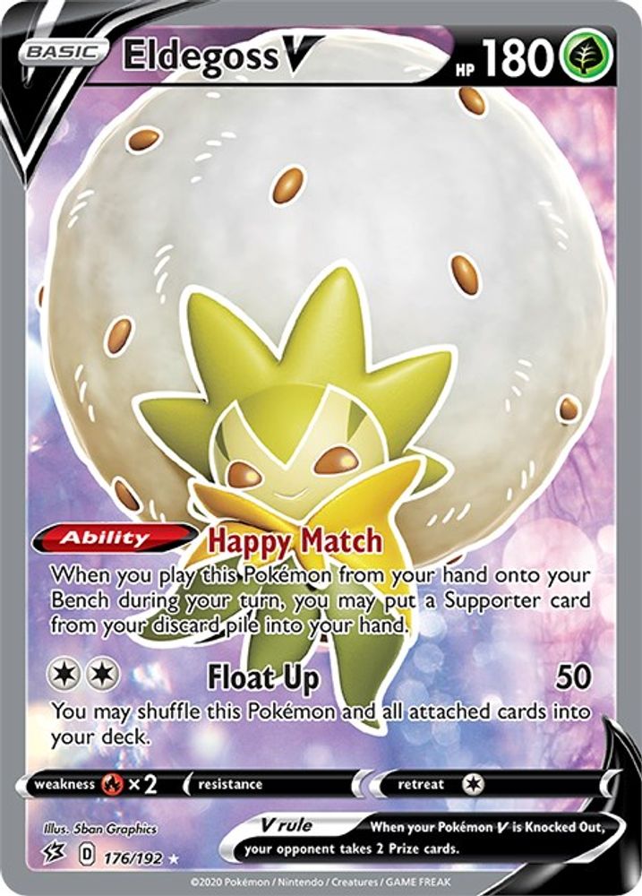 Eldegoss V (Full Art) 176/192 - Holofoil SWSH02 Rebel Clash - Ultra Rare