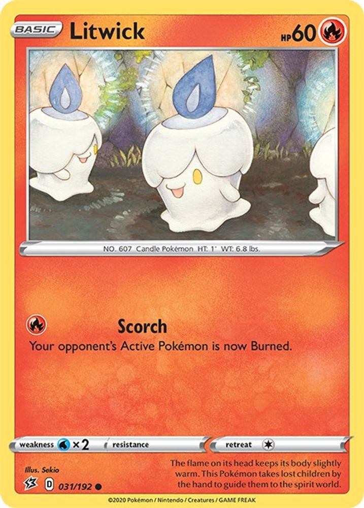 Litwick 031 - Reverse Holofoil SWSH02 Rebel Clash - Common