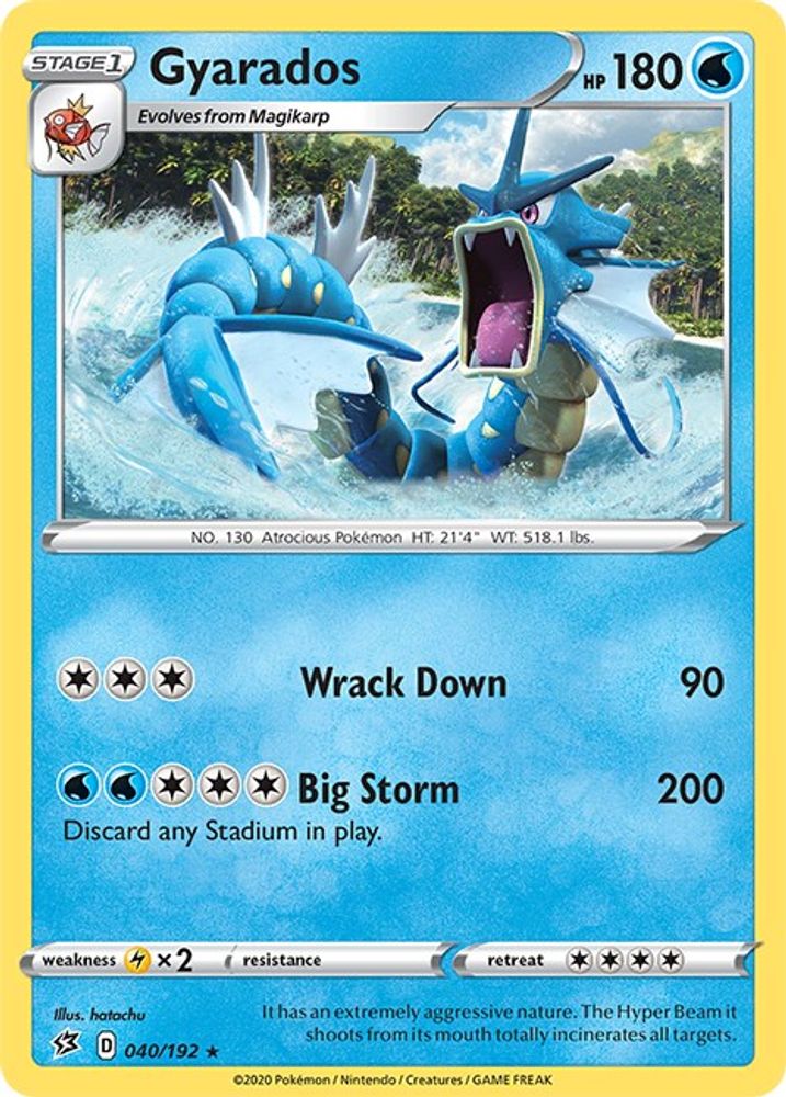 Gyarados 040 - Reverse Holofoil SWSH02 Rebel Clash - Holo Rare