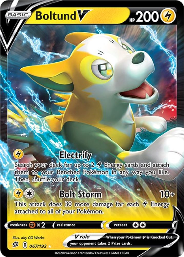 Boltund V 067 - Holofoil SWSH02 Rebel Clash - Ultra Rare