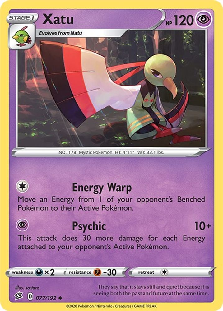 Xatu 077 - Reverse Holofoil SWSH02 Rebel Clash - Uncommon