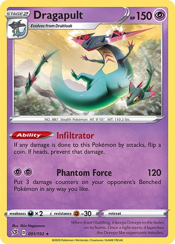 Dragapult 091 - Holofoil SWSH02 Rebel Clash - Holo Rare