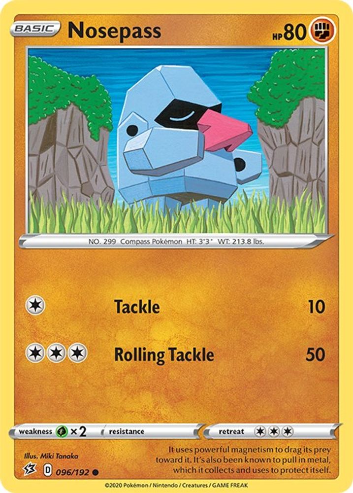 Nosepass/192 - Reverse Holofoil SWSH02 Rebel Clash - Common