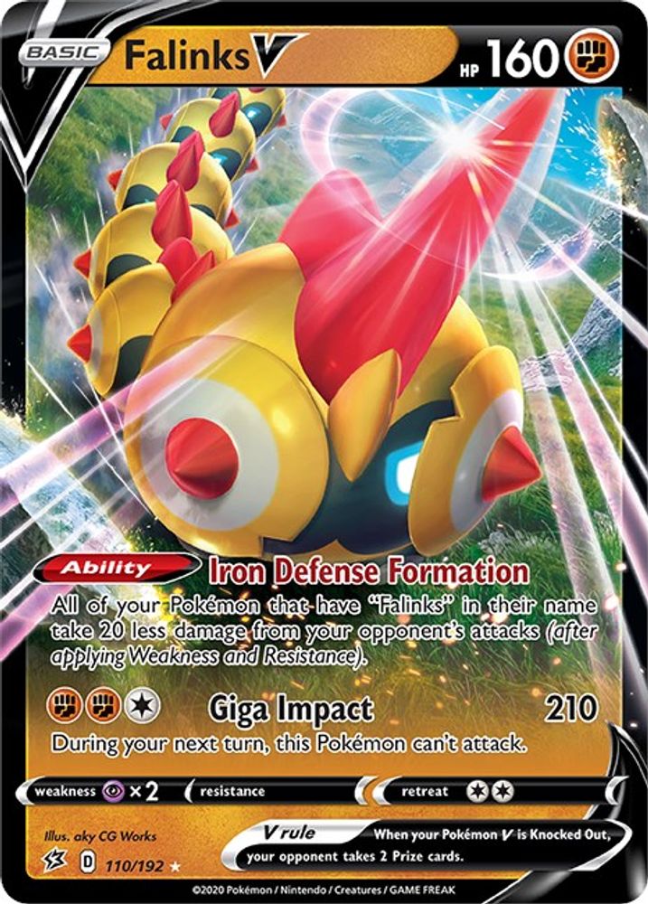 Falinks V 110 - Holofoil SWSH02 Rebel Clash - Ultra Rare
