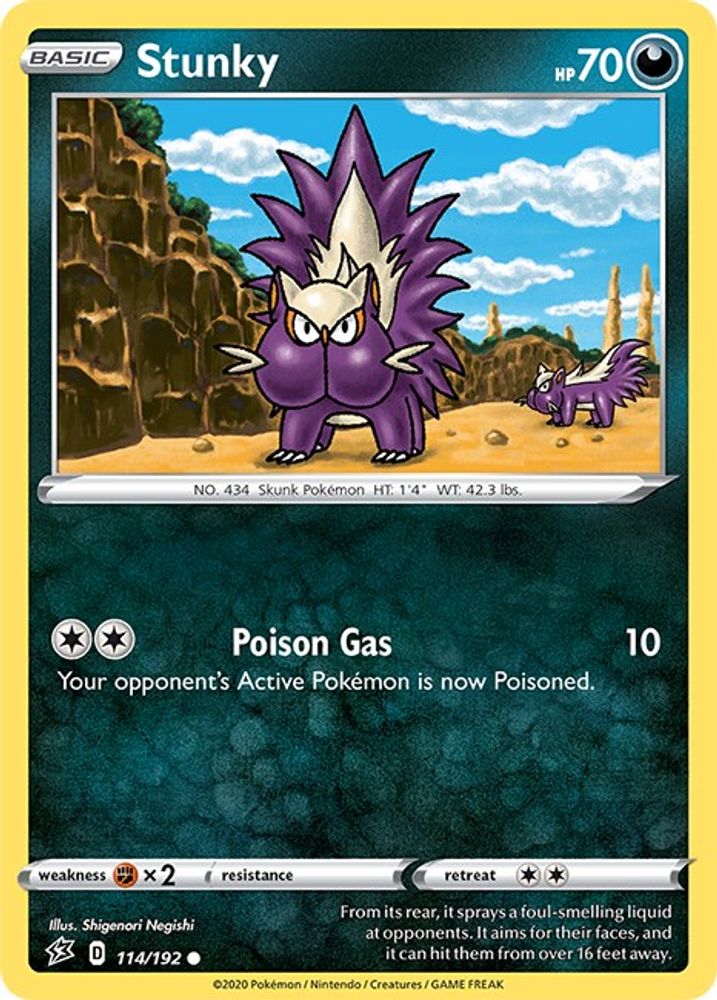 Stunky 114 - Reverse Holofoil SWSH02 Rebel Clash - Common