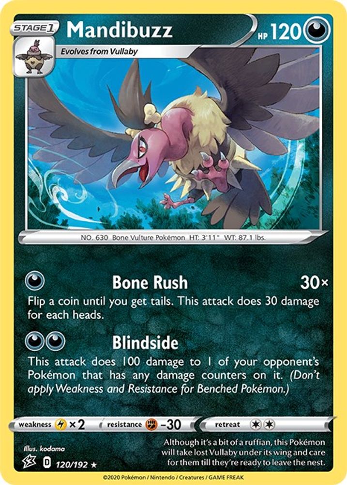 Mandibuzz 120 - Reverse Holofoil SWSH02 Rebel Clash - Rare