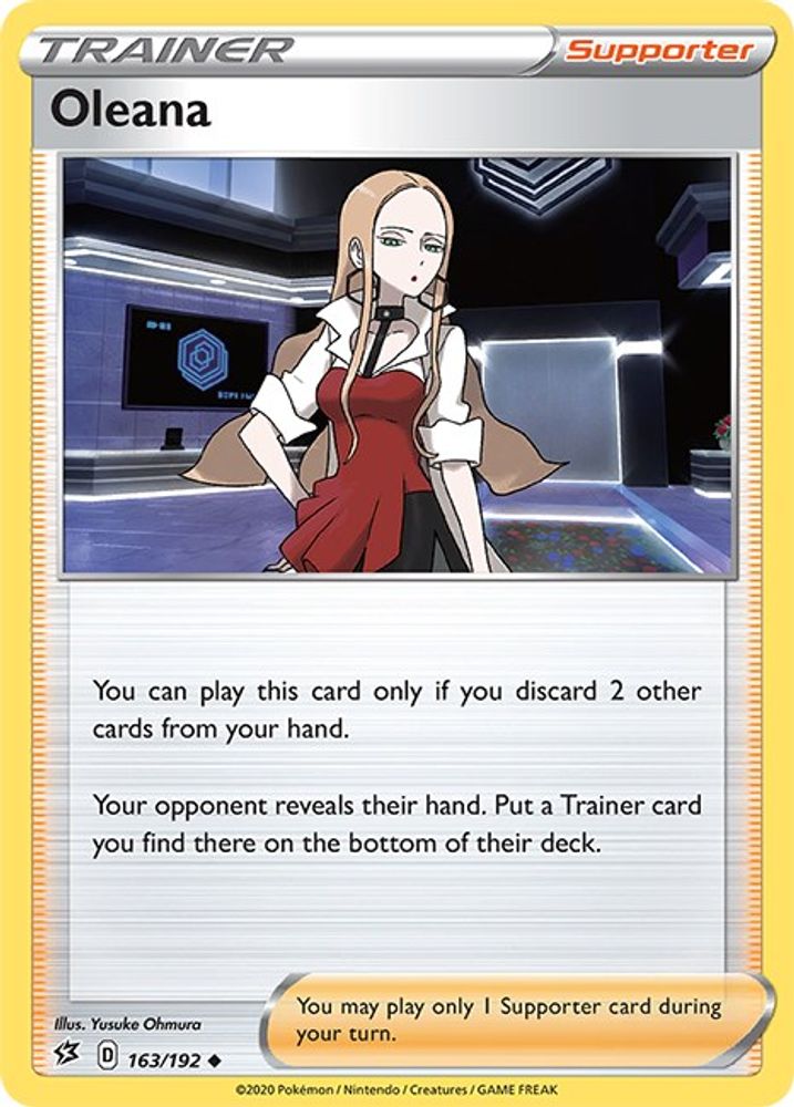 Oleana 163/192 - Reverse Holofoil SWSH02 Rebel Clash - Uncommon