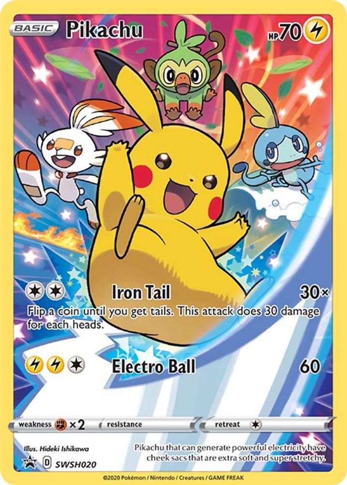 Pikachu SWSH020 - Holofoil SWSH Sword & Shield Promo Cards - Promo