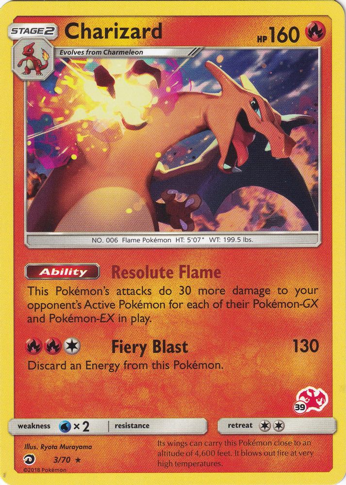 Charizard (#39 Charizard Stamped) 003/70 Battle Academy - Promo
