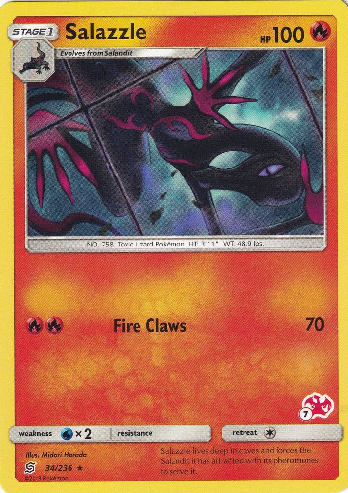 Salazzle - 34/236 (#7 Charizard Stamped)/236 Battle Academy - Promo