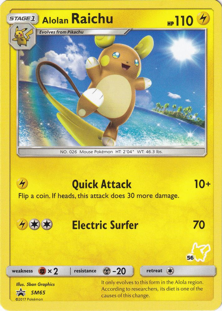 Alolan Raichu (#56 Pikachu Stamped) SM65 Battle Academy - Promo