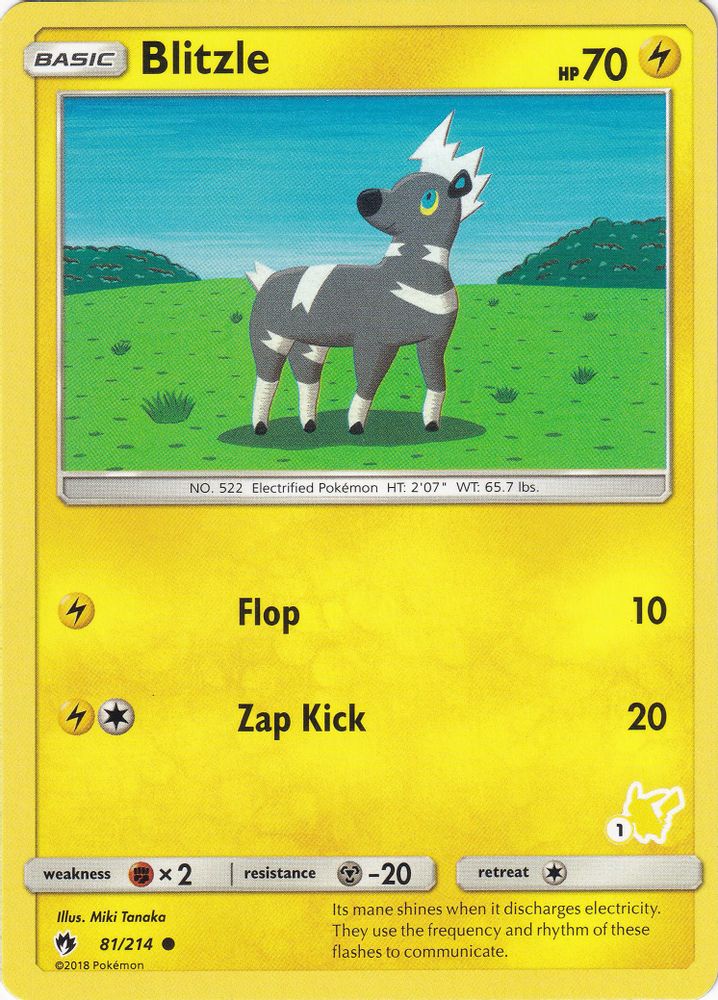 Blitzle - 81/214 (#1 Pikachu Stamped)/214 Battle Academy - Promo