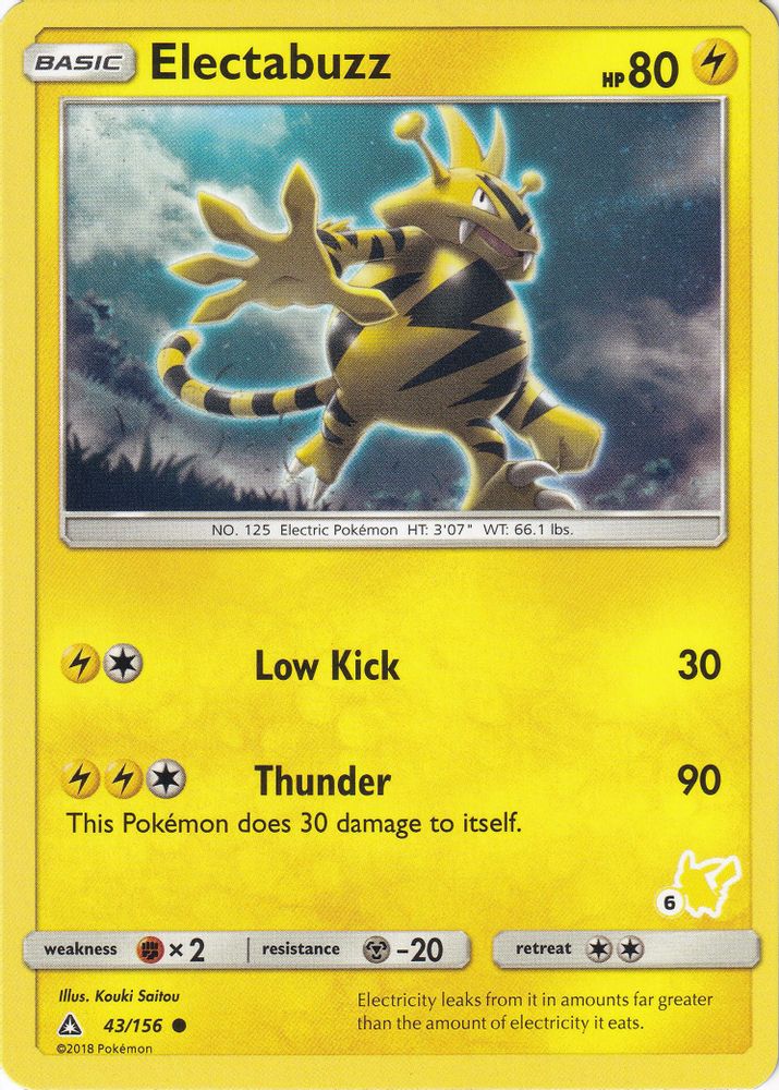 Electabuzz (#6 Pikachu Stamped) 043/156 Battle Academy - Promo