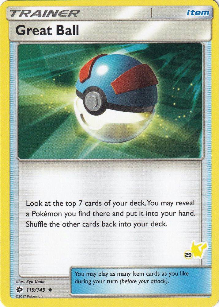 Great Ball - 119/149 (#29 Pikachu Stamped)/149 Battle Academy - Promo