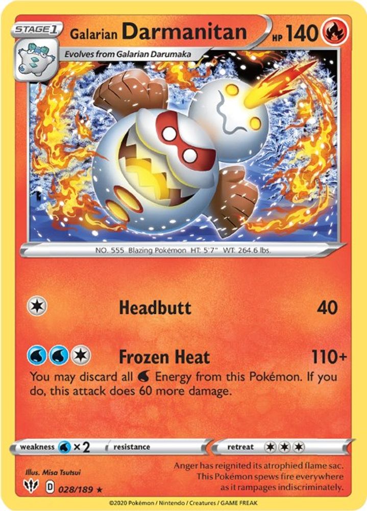 Galarian Darmanitan (28) (28) 028 SWSH03 Darkness Ablaze - Rare