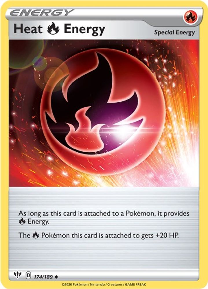 Heat R Energy 174 SWSH03 Darkness Ablaze - Uncommon