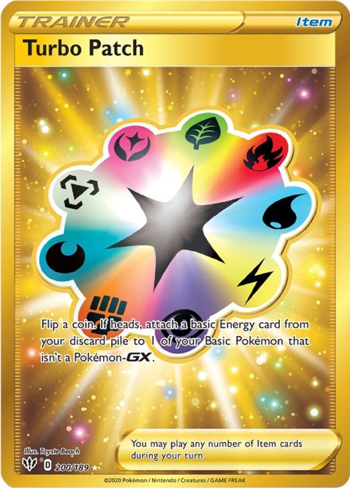 Turbo Patch (Secret) 200 - Holofoil SWSH03 Darkness Ablaze - Secret Rare