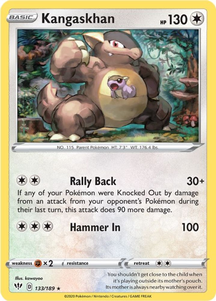 Kangaskhan 133 - Holofoil SWSH03 Darkness Ablaze - Holo Rare