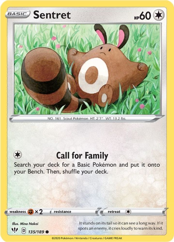 Sentret 135 - Reverse Holofoil SWSH03 Darkness Ablaze - Common
