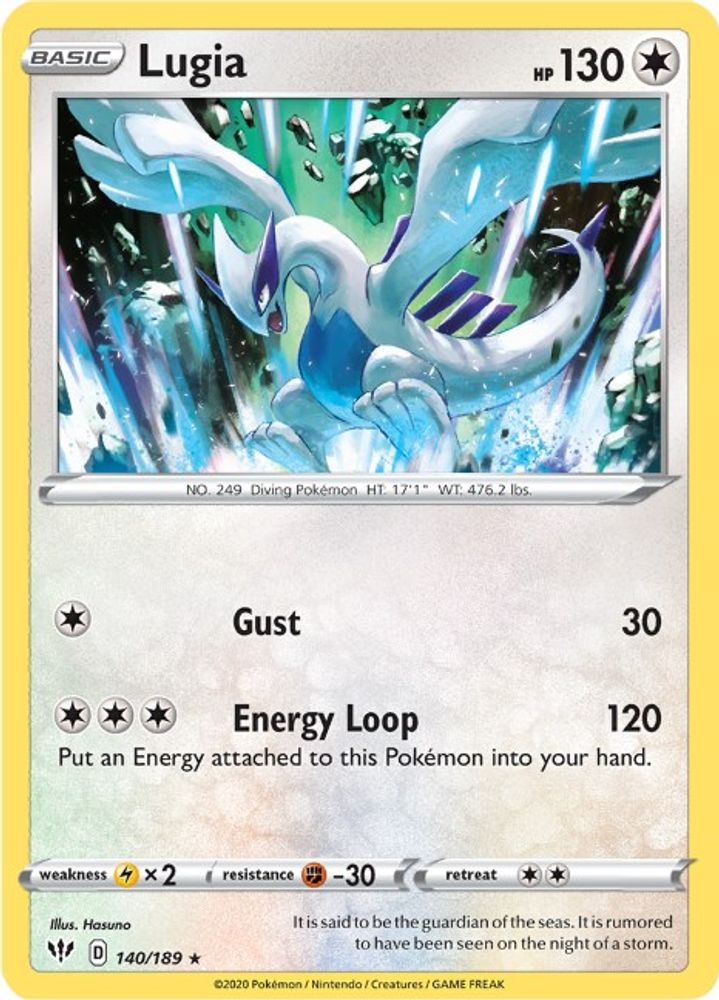 Lugia 140 - Reverse Holofoil SWSH03 Darkness Ablaze - Rare