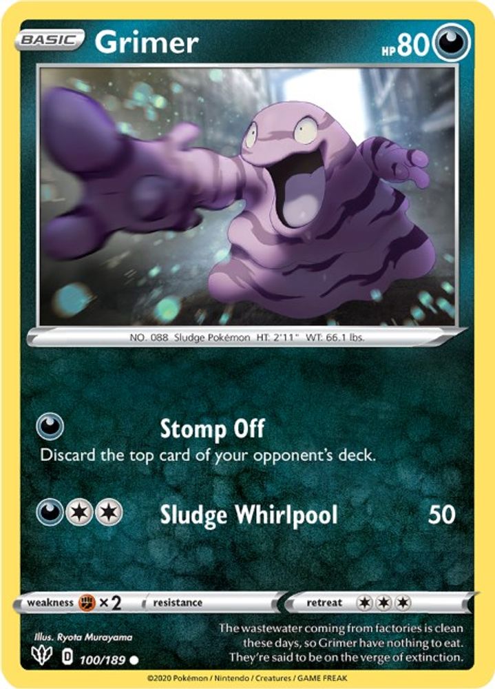 Grimer 100 SWSH03 Darkness Ablaze - Common