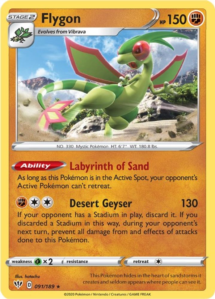 Flygon 091 SWSH03 Darkness Ablaze - Rare