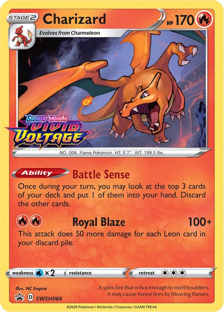 Charizard (Prerelease) SWSH066 - Holofoil SWSH Sword & Shield Promo Cards - Promo