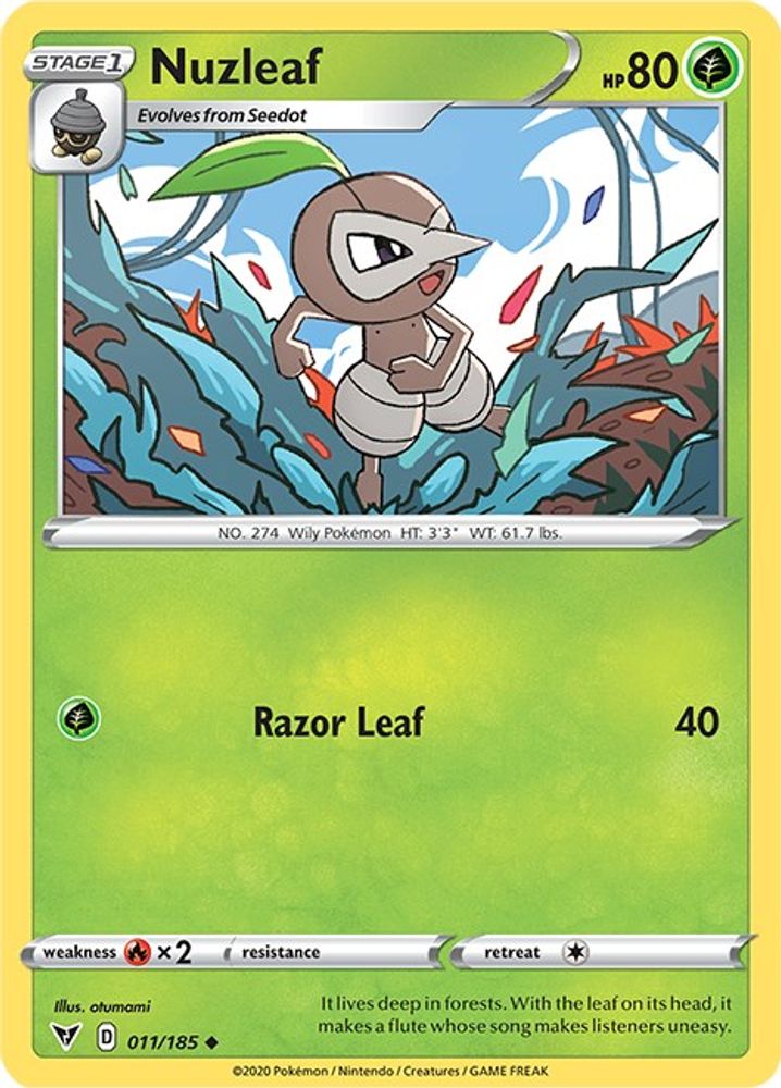 Nuzleaf 011 SWSH04 Vivid Voltage - Uncommon