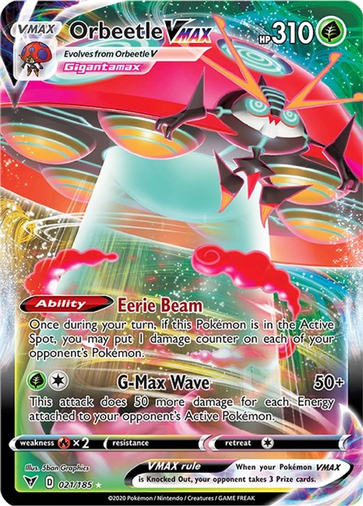 Orbeetle VMAX 021 - Holofoil SWSH04 Vivid Voltage - Ultra Rare