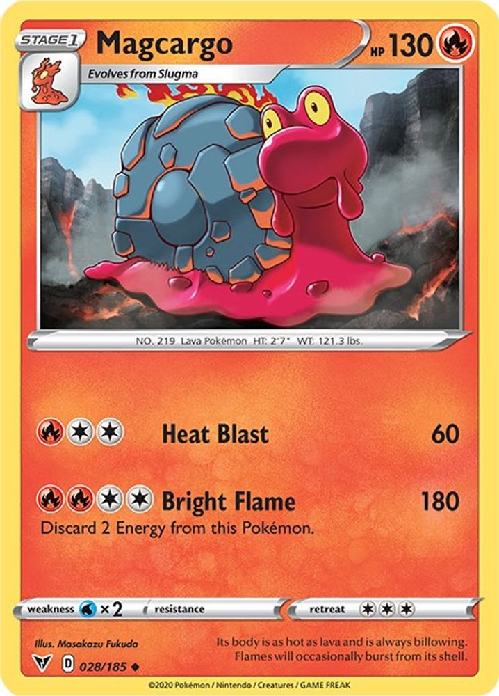 Magcargo 028 - Reverse Holofoil SWSH04 Vivid Voltage - Uncommon