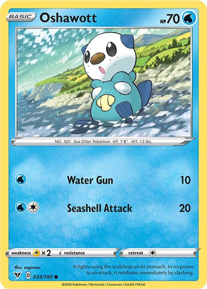 Oshawott 033 - Reverse Holofoil SWSH04 Vivid Voltage - Common