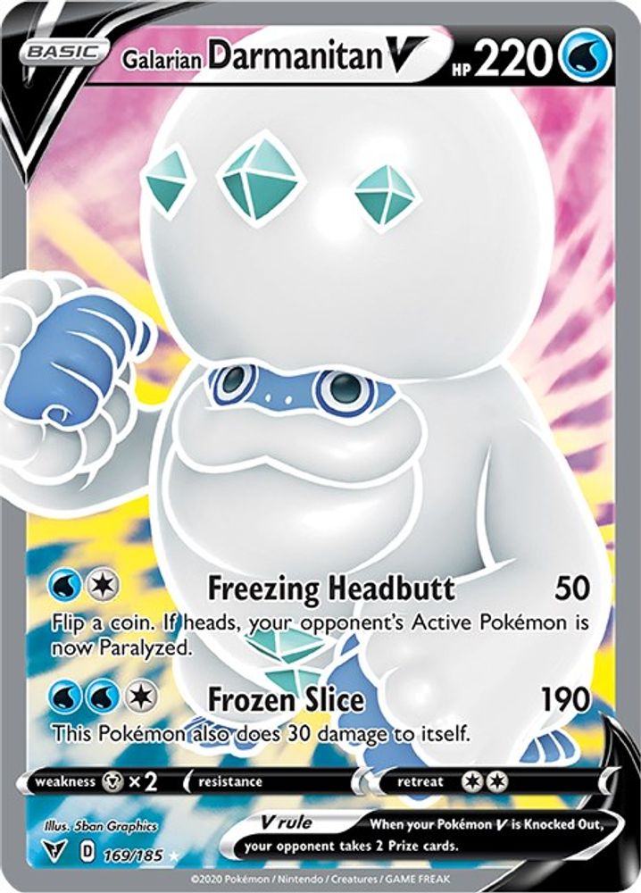 Galarian Darmanitan V (Full Art) 169 - Holofoil SWSH04 Vivid Voltage - Ultra Rare