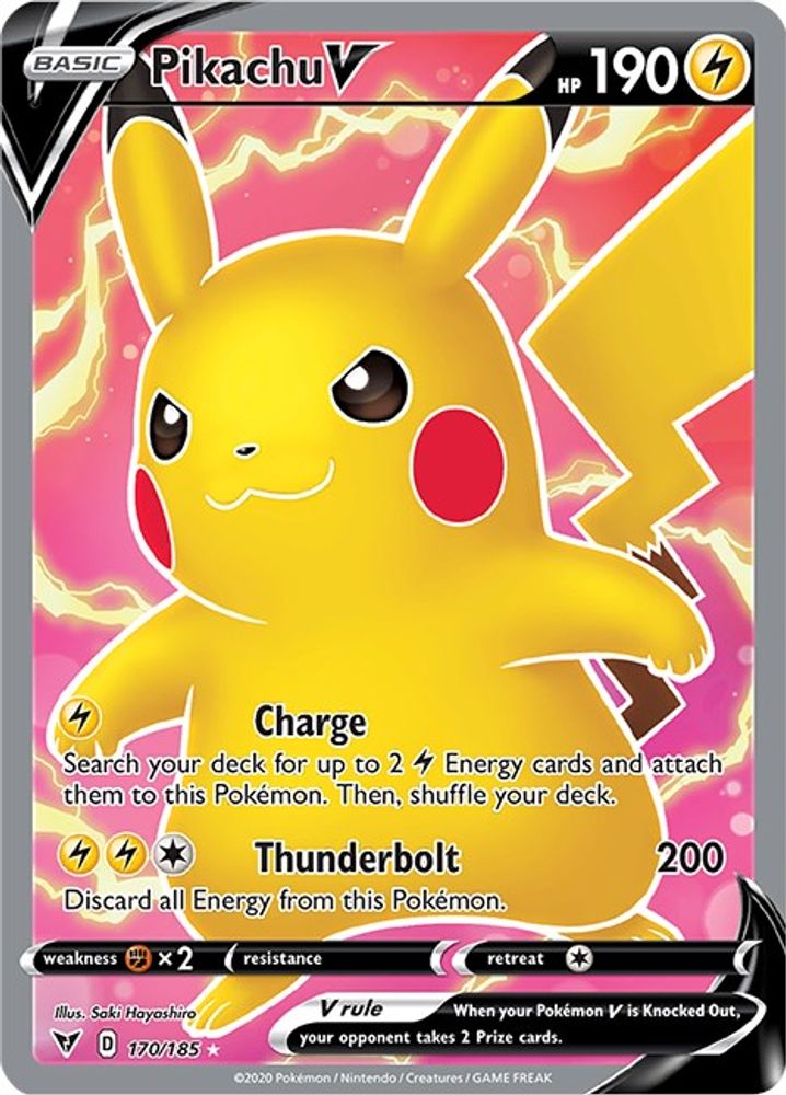 Pikachu V (Full Art) 170 - Holofoil SWSH04 Vivid Voltage - Ultra Rare