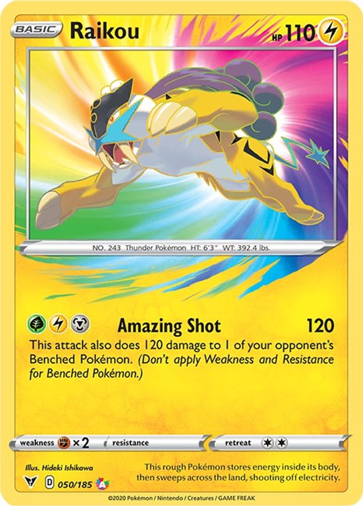 Raikou 050 - Holofoil SWSH04 Vivid Voltage - Amazing Rare