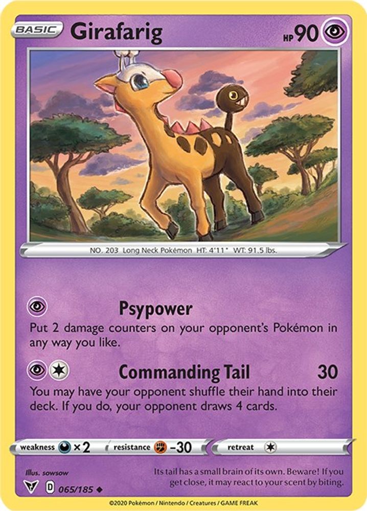 Girafarig 065 - Reverse Holofoil SWSH04 Vivid Voltage - Uncommon