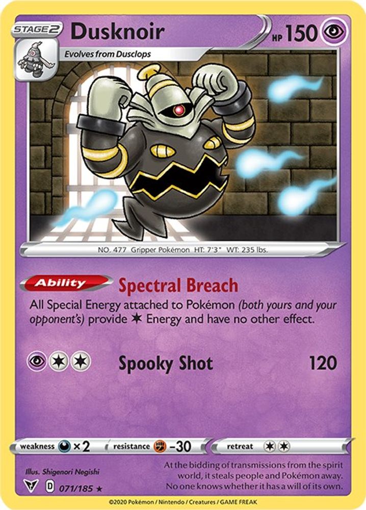 Dusknoir 071 - Reverse Holofoil SWSH04 Vivid Voltage - Holo Rare