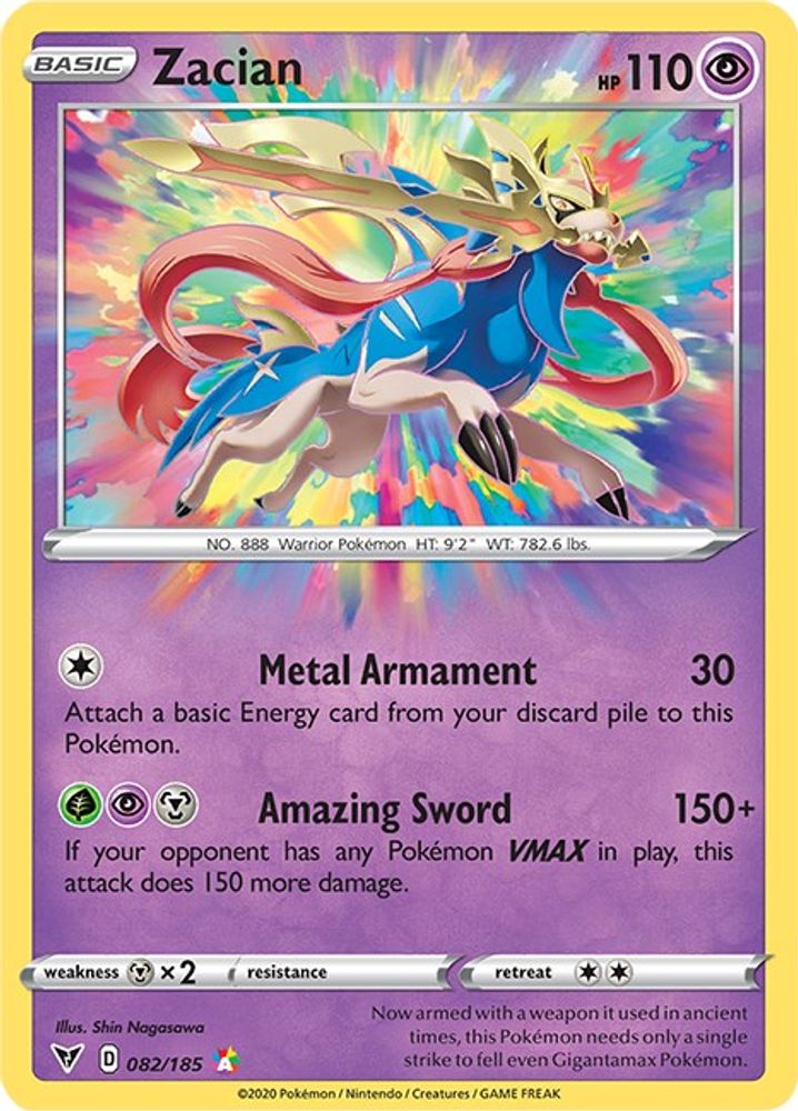 Zacian 082 - Holofoil SWSH04 Vivid Voltage - Amazing Rare