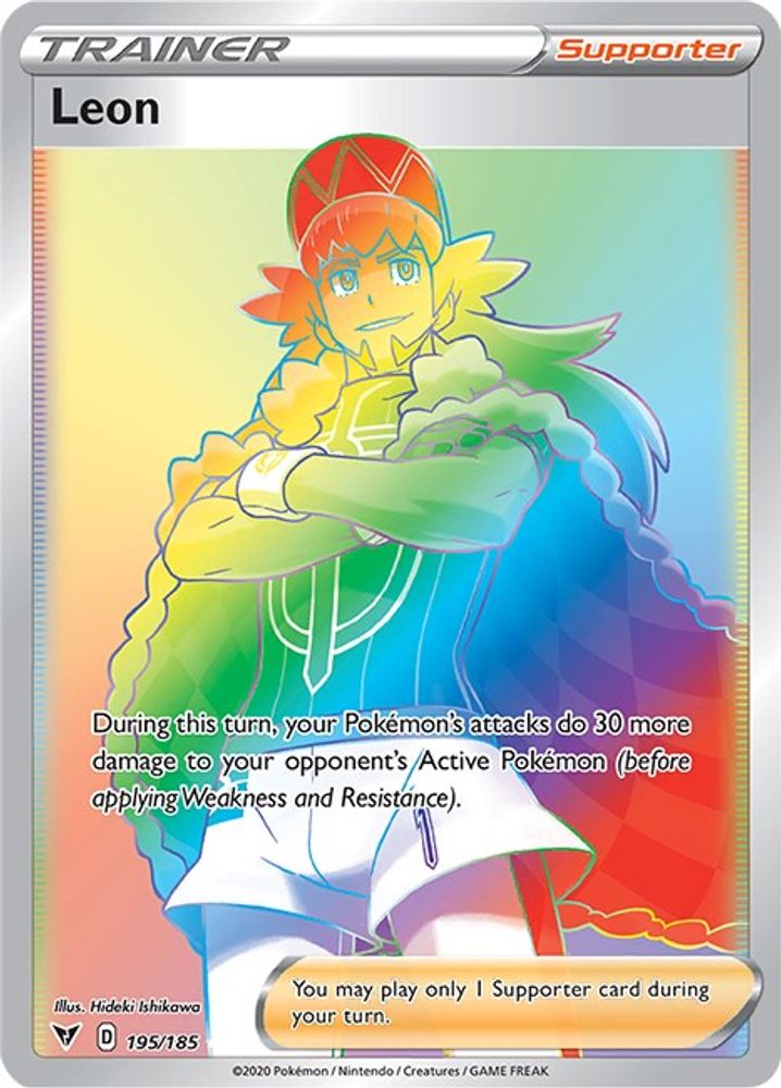 Leon (Secret) 195 - Holofoil SWSH04 Vivid Voltage - Secret Rare