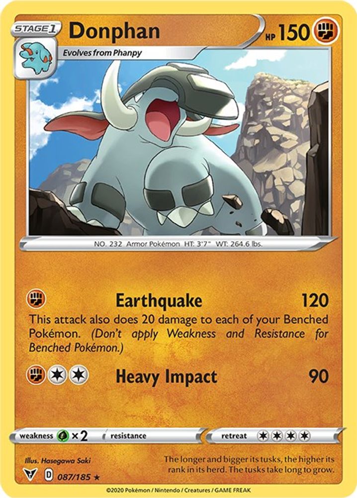 Donphan 087 - Reverse Holofoil SWSH04 Vivid Voltage - Rare