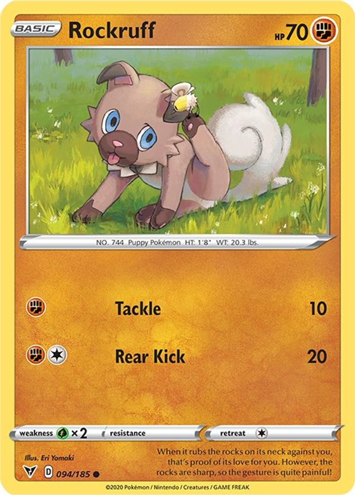 Rockruff 094 - Reverse Holofoil SWSH04 Vivid Voltage - Common
