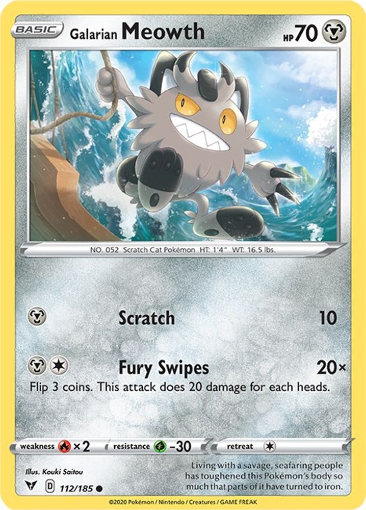 Galarian Meowth 112 SWSH04 Vivid Voltage - Common