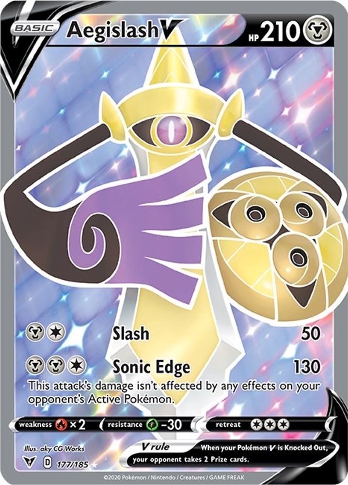 Aegislash V (Full Art) 177 - Holofoil SWSH04 Vivid Voltage - Ultra Rare