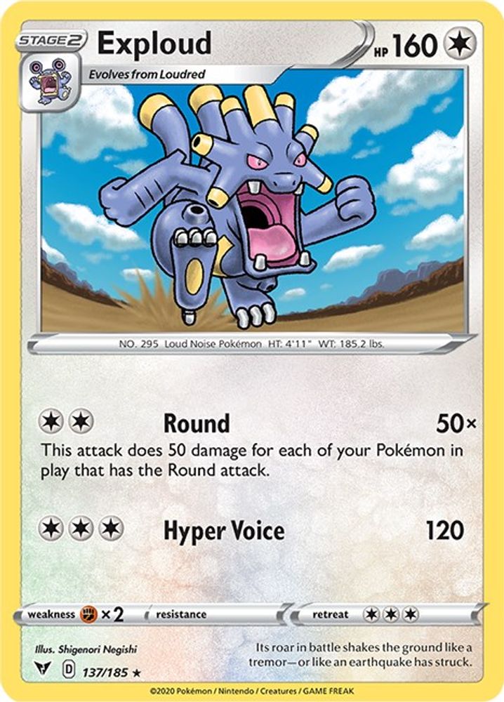 Exploud 137 - Reverse Holofoil SWSH04 Vivid Voltage - Rare