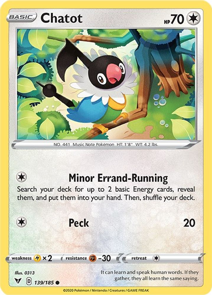 Chatot 139 - Reverse Holofoil SWSH04 Vivid Voltage - Common
