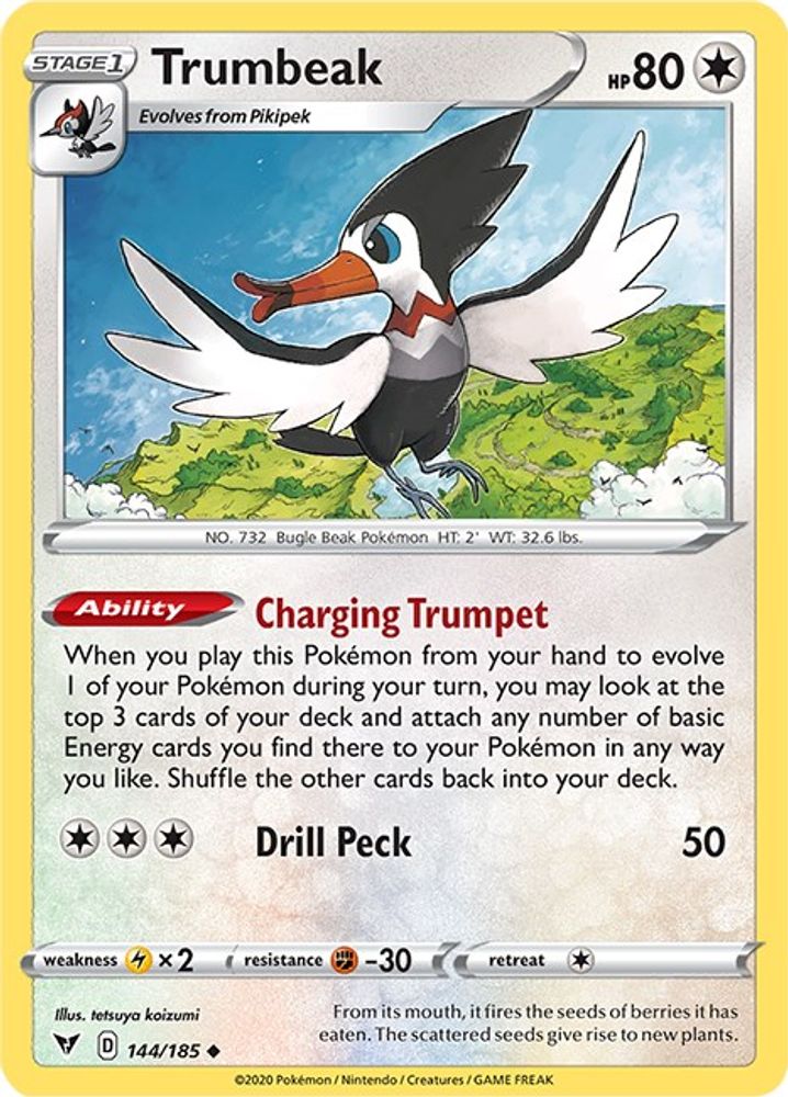 Trumbeak 144 - Reverse Holofoil SWSH04 Vivid Voltage - Uncommon